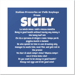 Italian Proverbs or Folk Sayings from Sicily Posters and Art